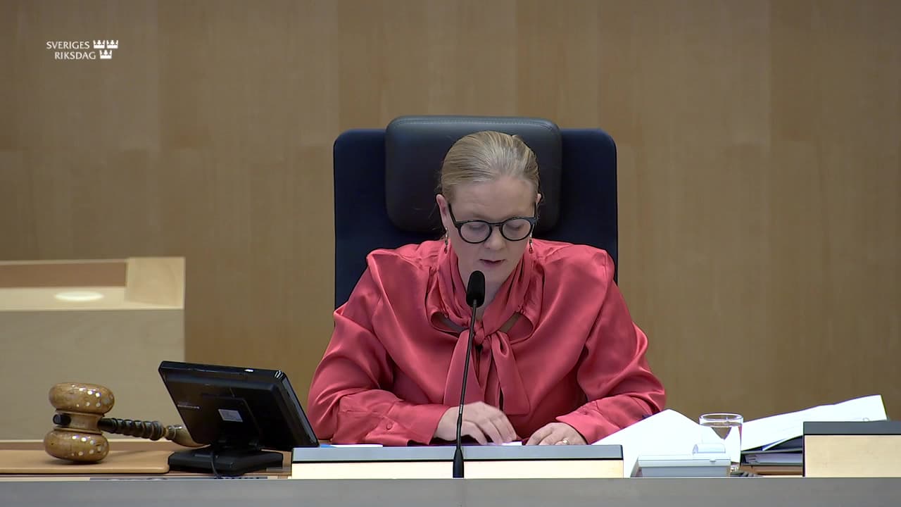 Stillbild från Övrigt kammaren, Fråga om hänvisning av motion till utskott