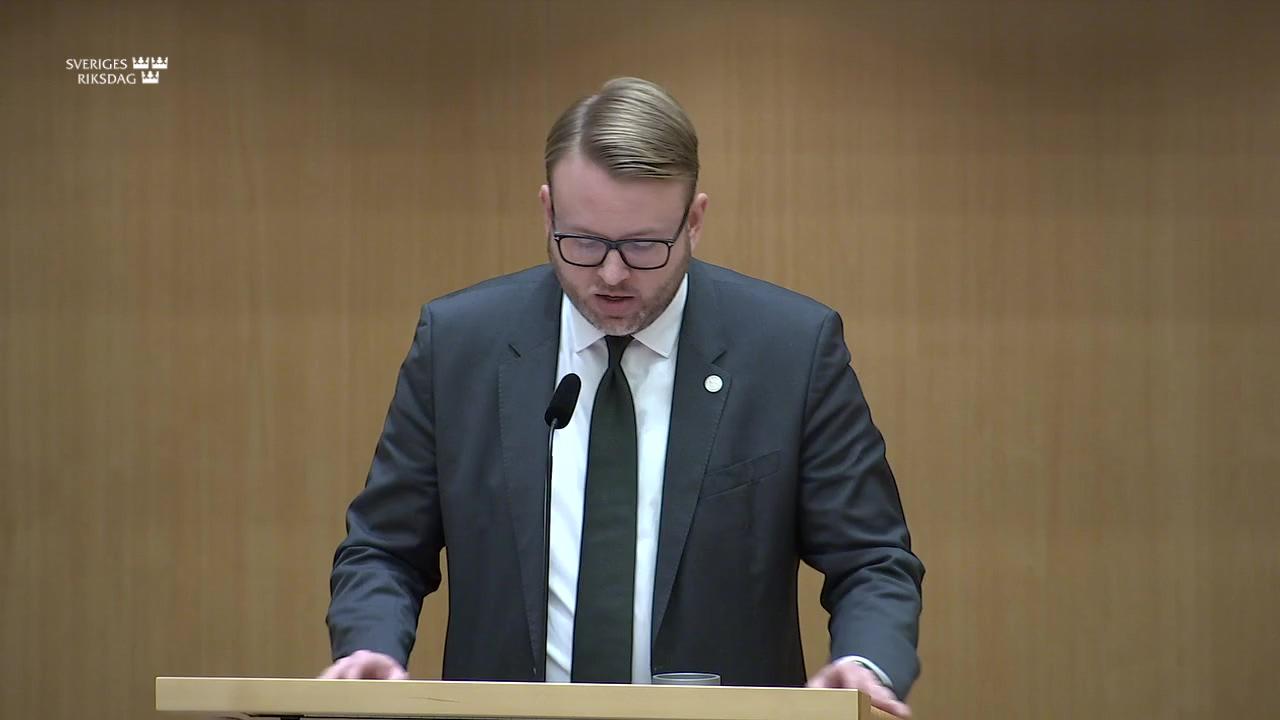 Stillbild från Debatt om förslag, Utgiftsområde 8 Migration