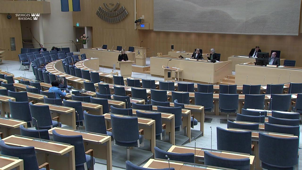 Stillbild från Interpellationsdebatt, Vindkraftspengar till kommunerna