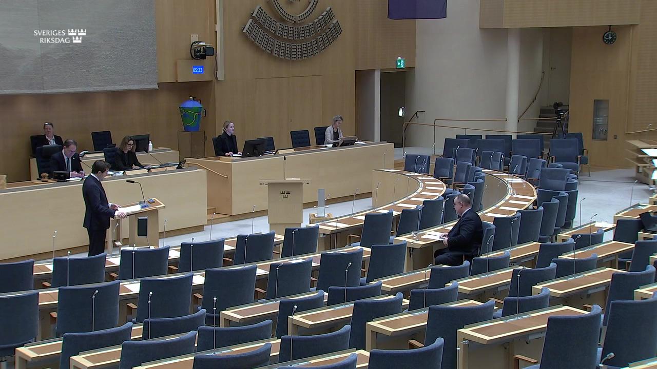 Stillbild från Interpellationsdebatt, Överenskommelsen med Somalia