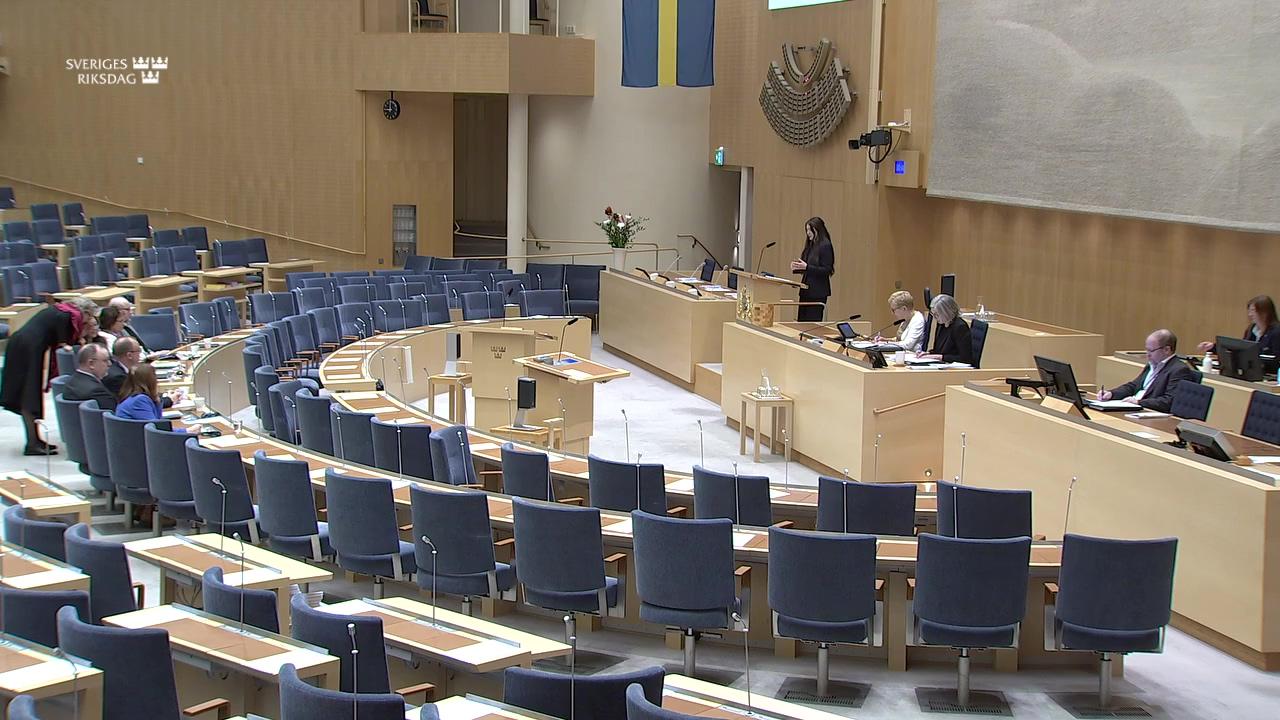 Stillbild från Debatt om förslag, Utgiftsområde 7 Internationellt bistånd