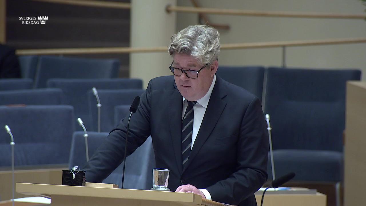 Stillbild från Interpellationsdebatt, Statsministerns ansvar för utlämnande av handlingar enligt offentlighetsprincipen