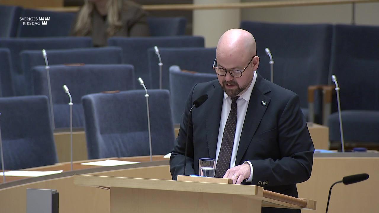 Stillbild från Interpellationsdebatt, Missförhållanden i kycklingindustrin