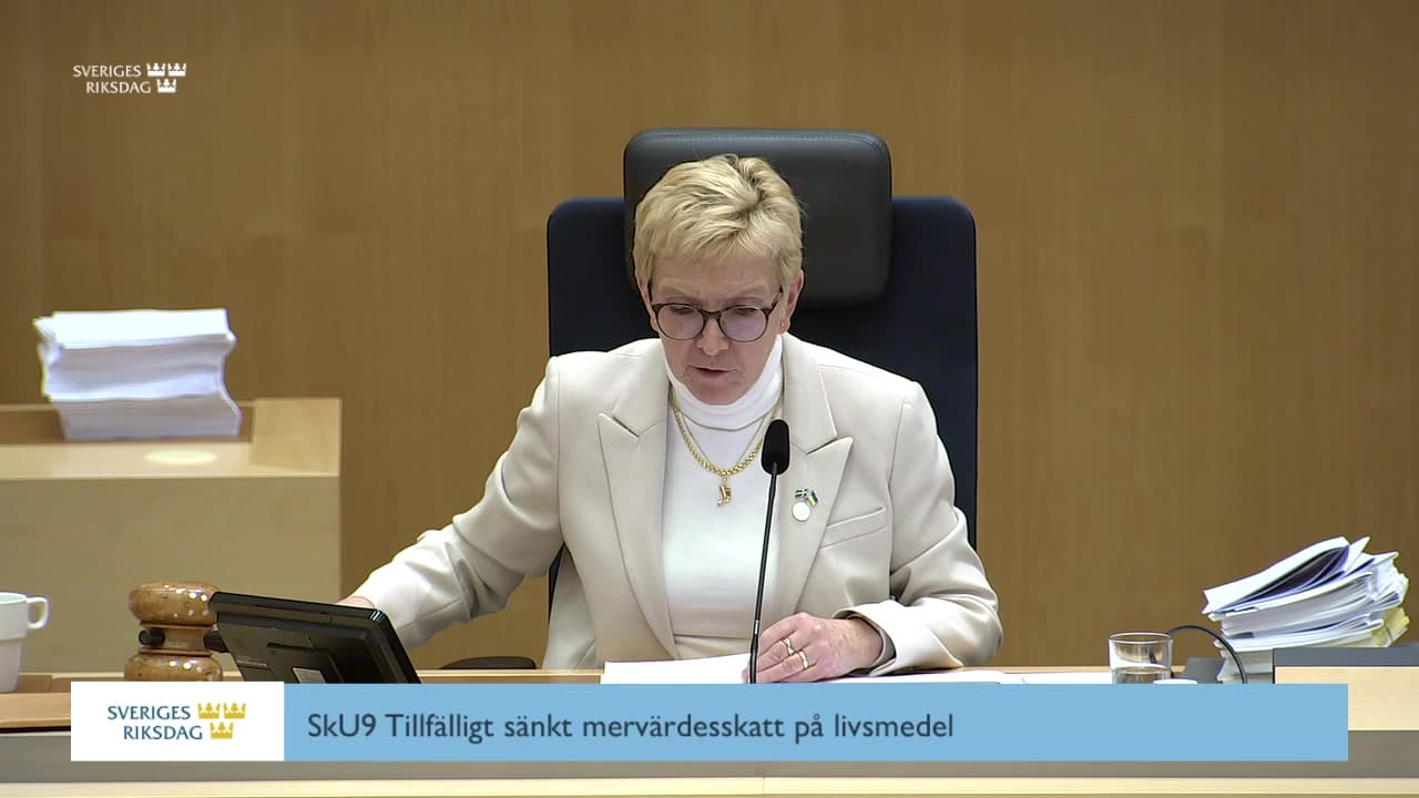 Stillbild från Beslut, Beslut: Tillfälligt sänkt mervärdesskatt på livsmedel