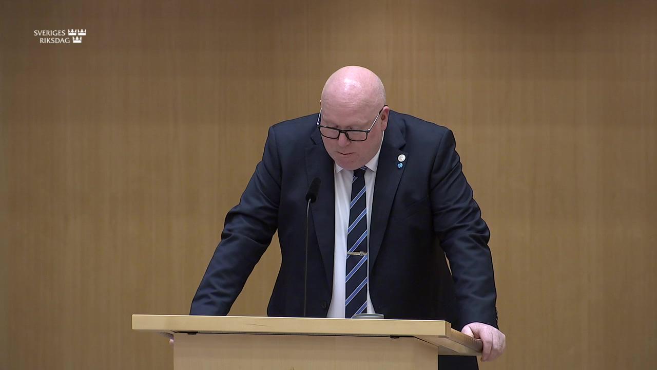 Stillbild från Debatt om förslag, Arbetsrätt och arbetstid