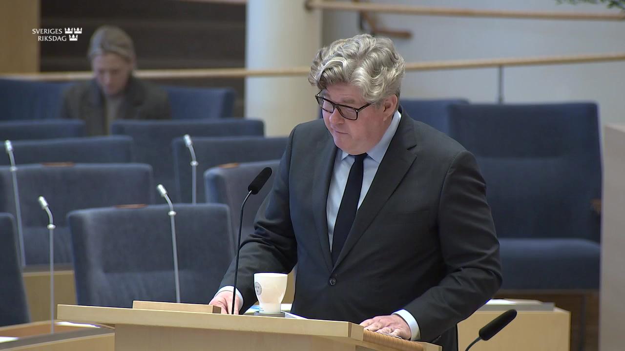 Stillbild från Interpellationsdebatt, Ekobrottsmyndighetens resurser 
