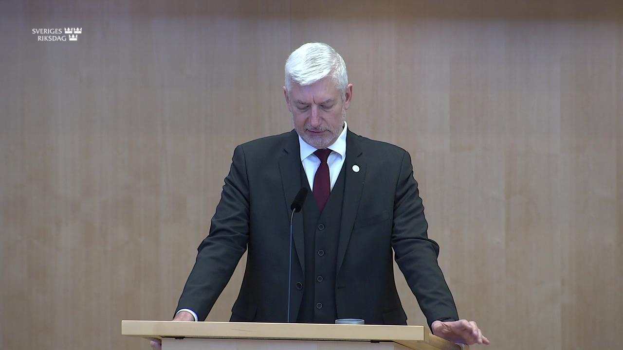 Stillbild från Debatt om förslag, Skatteförfarande, folkbokföring och tull