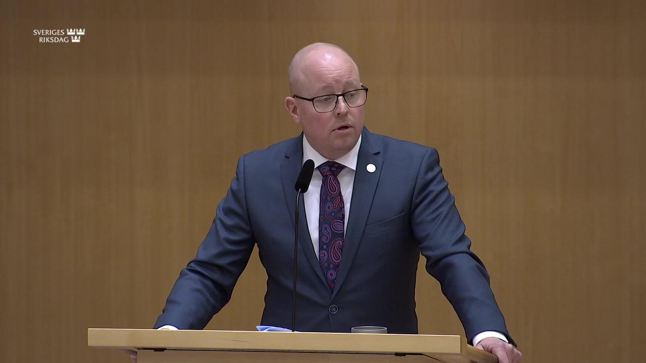 Stillbild från Debatt om förslag, Samhällets krisberedskap