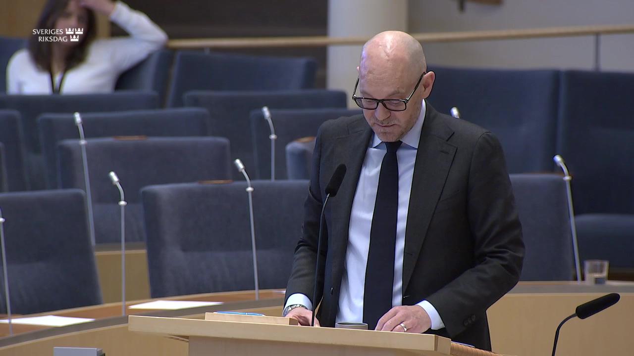 Stillbild från Interpellationsdebatt, Finanspolitiska rådets årliga rapport om regeringens arbetsmarknadspolitik