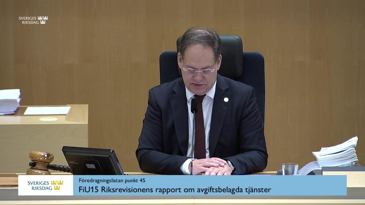 Stillbild från Debatt om förslag, Riksrevisionens rapport om statens användning och anskaffning av kontorslokaler