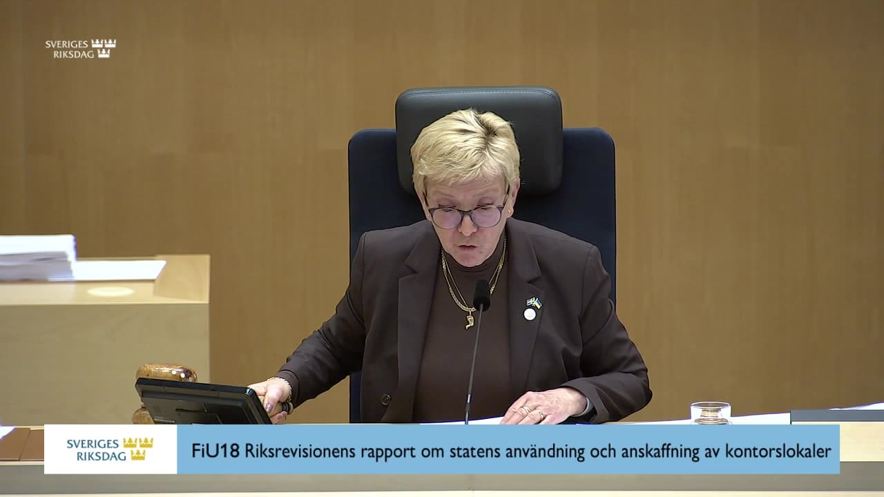 Stillbild från Beslut, Beslut: Riksrevisionens rapport om statens användning och anskaffning av kontorslokaler