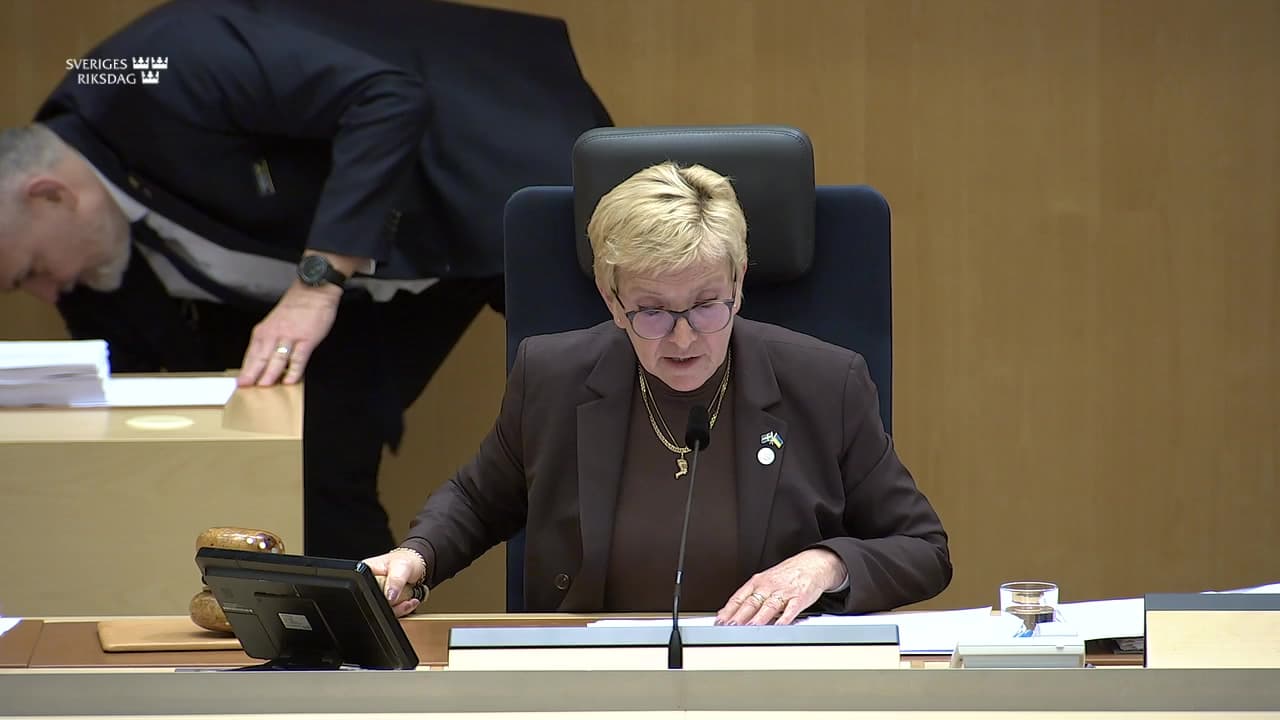 Stillbild från Beslut, Beslut: Extra ändringsbudget för 2026 – Stöd till Ukraina och vaccinberedskap