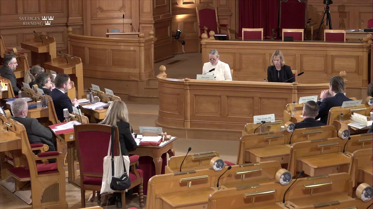 Stillbild från Öppen utfrågning, KU-utfrågning med Diana Janse, statssekreterare vid Utrikesdepartementet