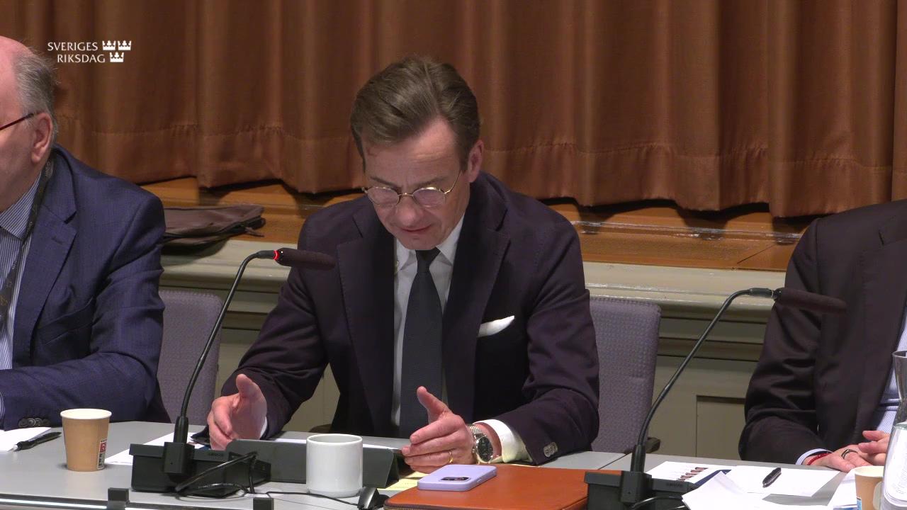 Stillbild från Öppet sammanträde, Öppet sammanträde i EU-nämnden