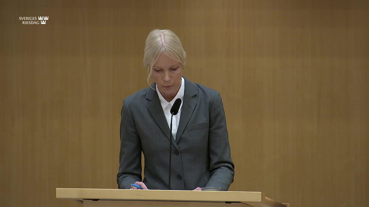 Stillbild från Debatt om förslag, Riksrevisionens rapport om Arbetsförmedlingens stöd till personer med funktionsnedsättning, m.m.