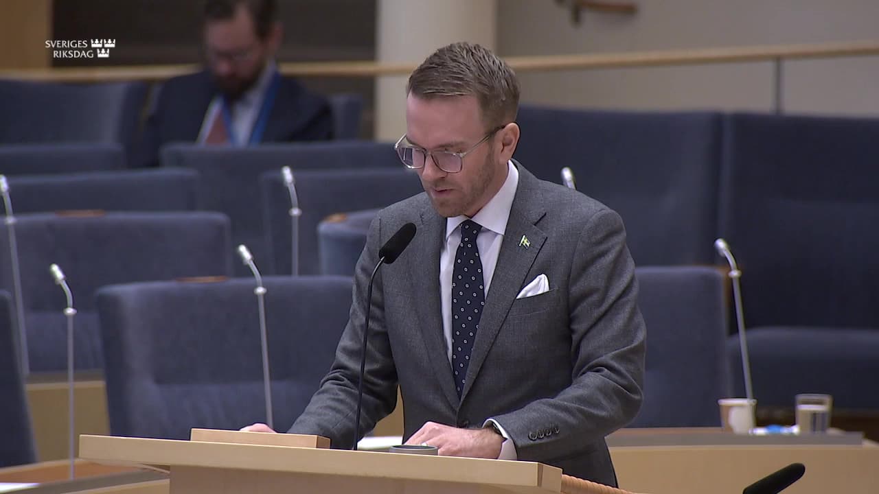 Stillbild från Interpellationsdebatt, Nattågstrafiken i norra Sverige