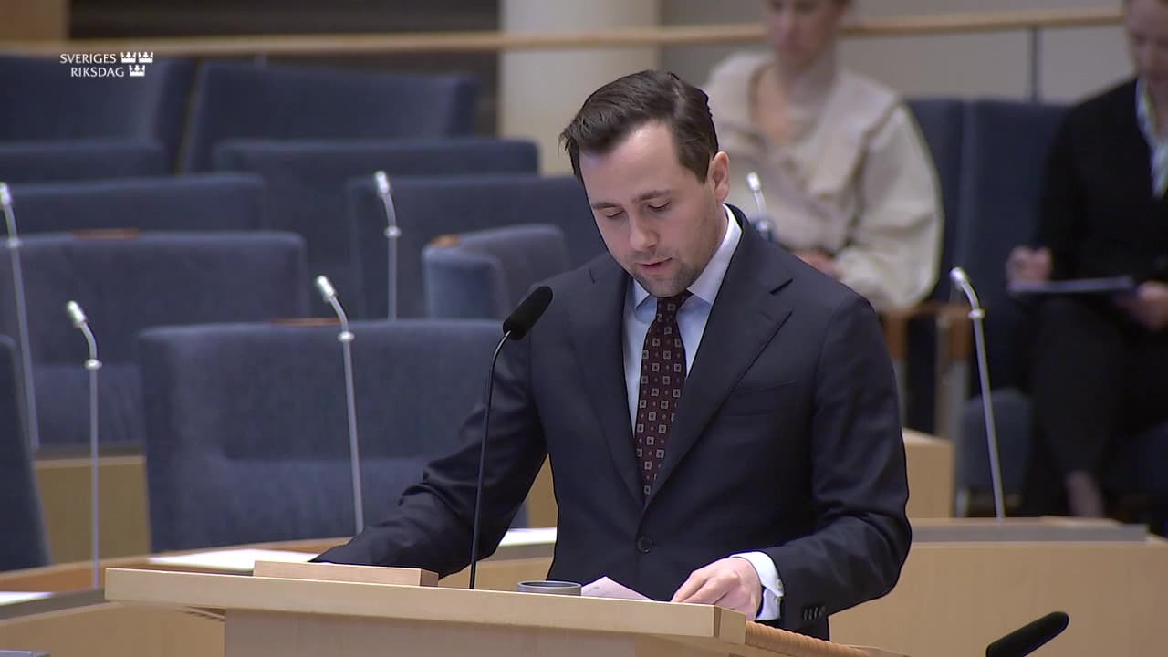 Still from Interpellationsdebatt, Återuppbyggnad av Iran och stöd till civilsamhälle och demokratiska institutioner  