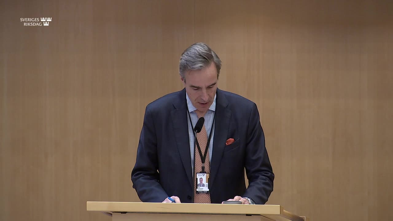 Stillbild från Debatt om förslag, Statlig förvaltning och statistikfrågor