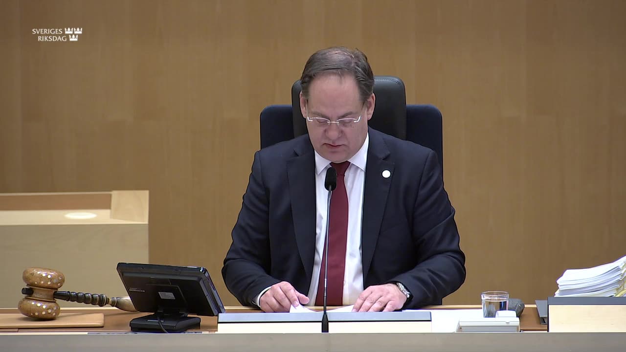 Stillbild från Information från regeringen, Återrapportering från Europeiska rådets möte