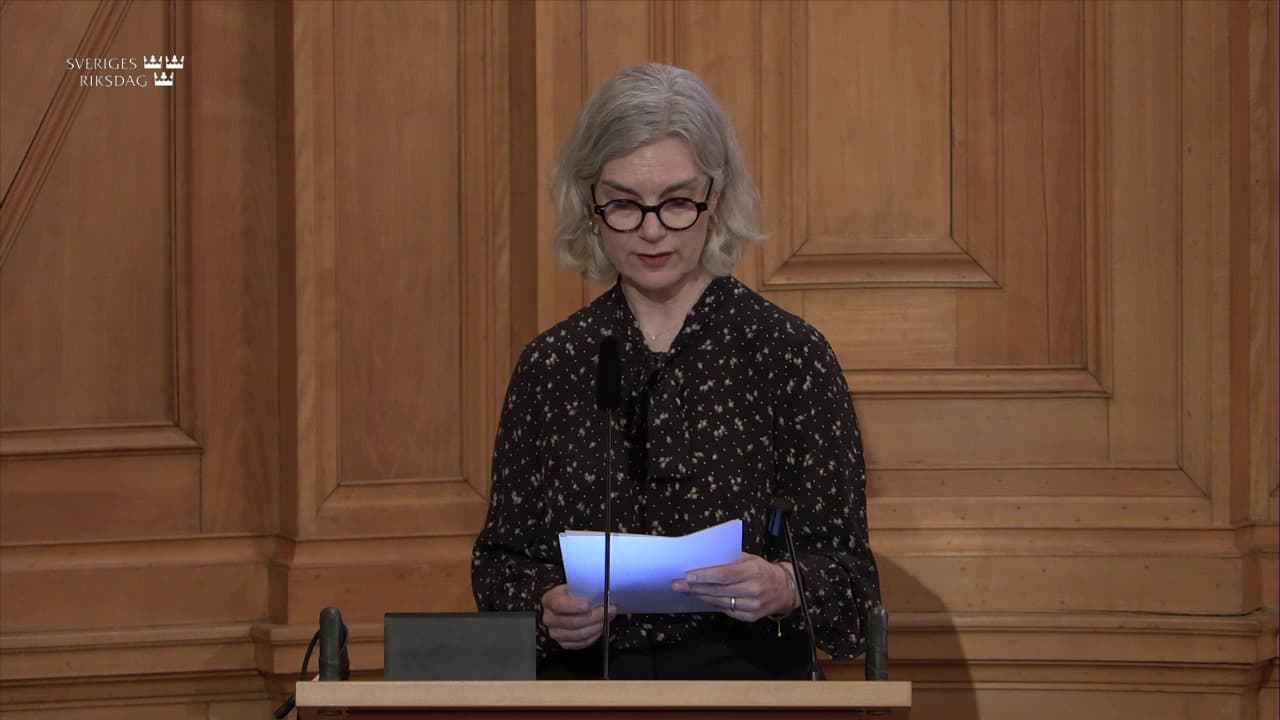 Stillbild från Öppet sammanträde, Arbetsmarknadsutskottets öppna sammanträde om EU och den svenska arbetsmarknadsmodellen