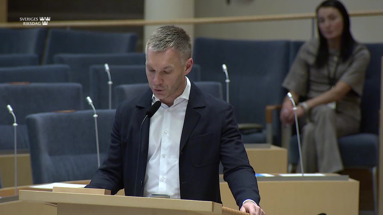 Stillbild från Interpellationsdebatt, Ett reformerat utjämningssystem för att stärka välfärden i Sverige