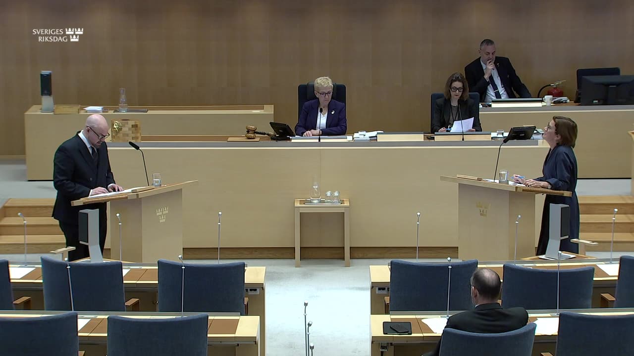 Stillbild från Interpellationsdebatt, Jakt och fiske på statlig mark