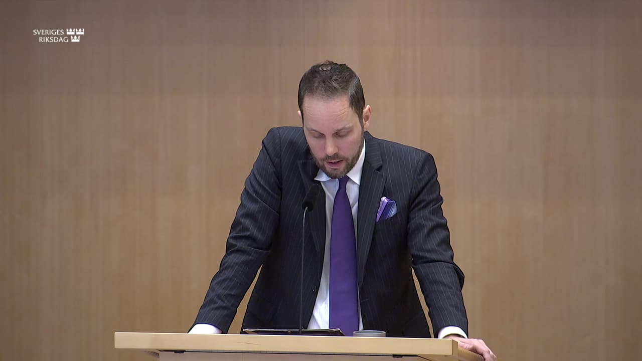 Stillbild från Debatt om förslag, Författningsfrågor