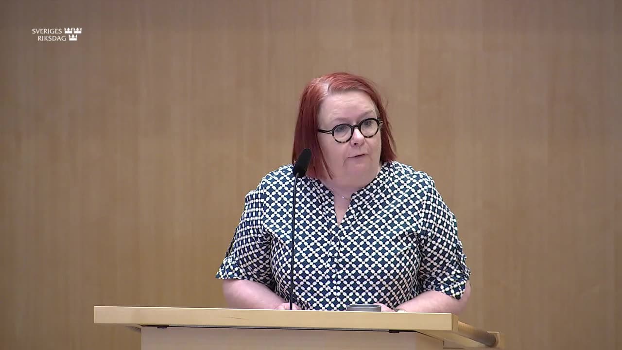 Stillbild från Debatt om förslag, Riksrevisionens rapport om statens främjande av de nationella minoritetsspråken