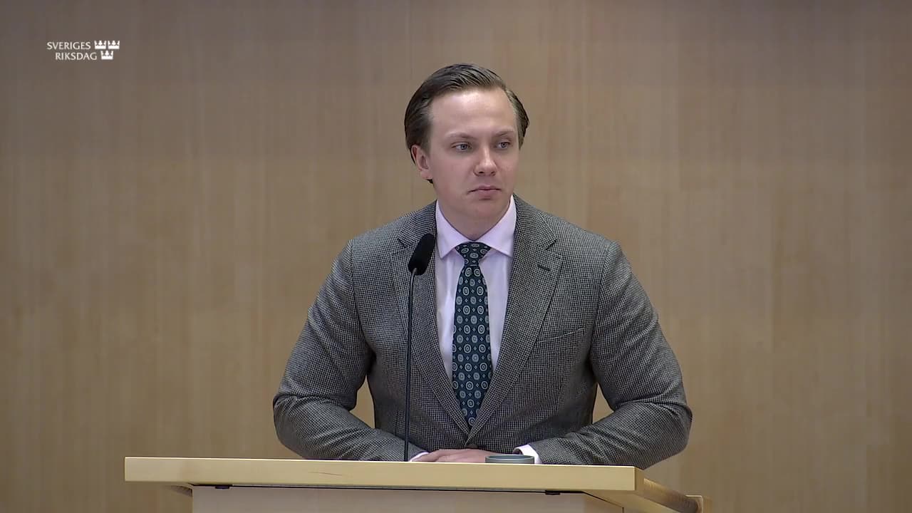 Stillbild från Debatt om förslag, Regelförenkling för företag