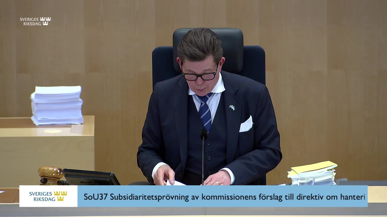 Stillbild från Beslut, Beslut: Subsidiaritetsprövning av kommissionens förslag till direktiv om hantering av genetiskt modifierade mikroorganismer och bearbetning av organ