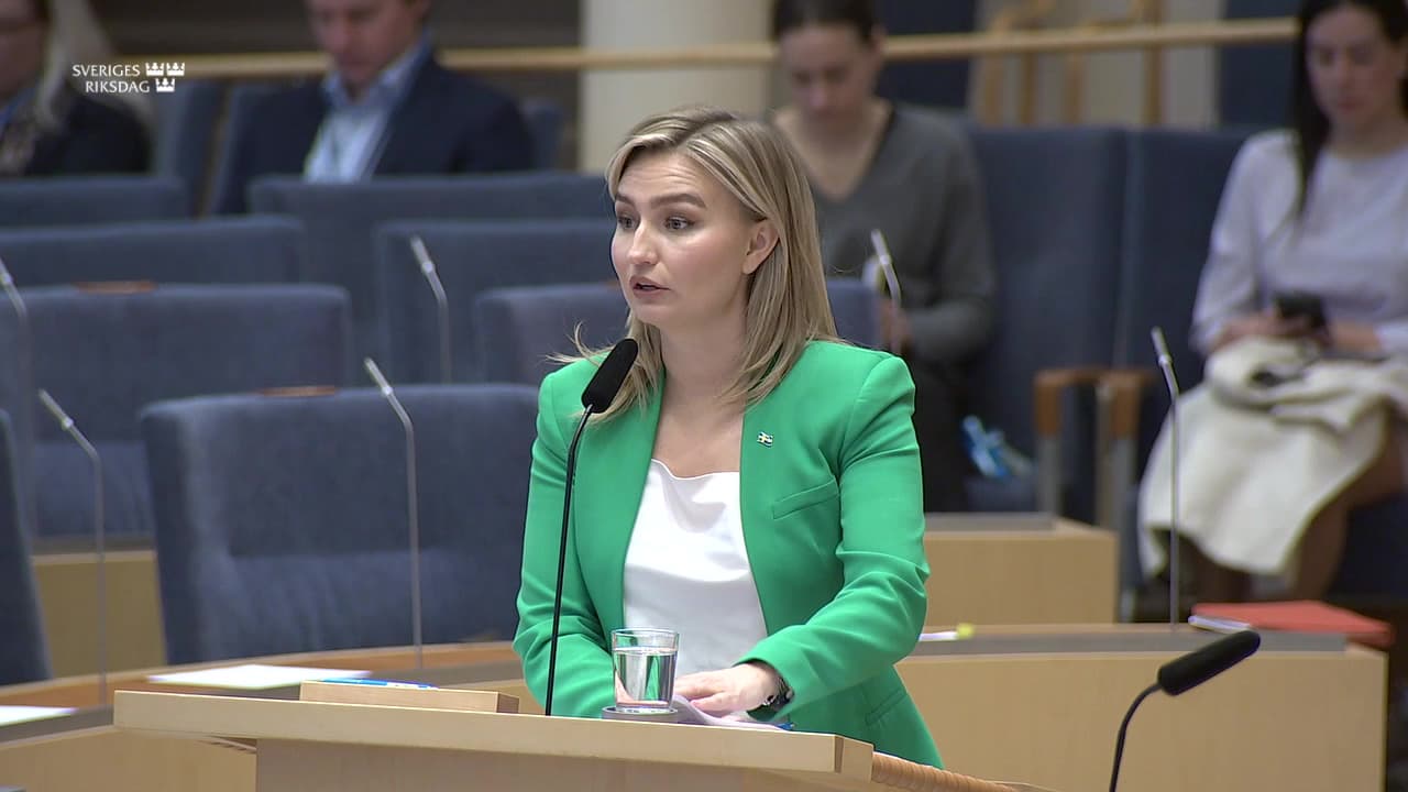 Stillbild från Interpellationsdebatt, Havsbaserad vindkraft i Kattegatt