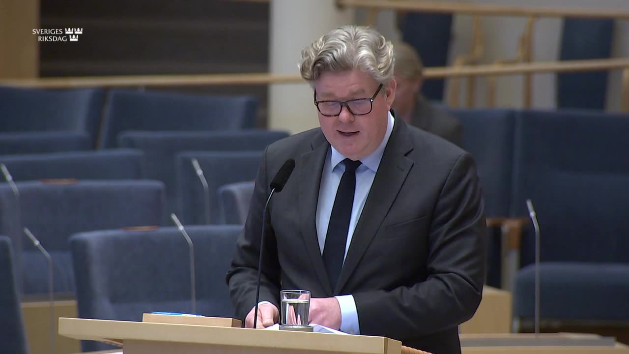 Stillbild från Interpellationsdebatt, Underlag för lagstiftning på det rättspolitiska området 