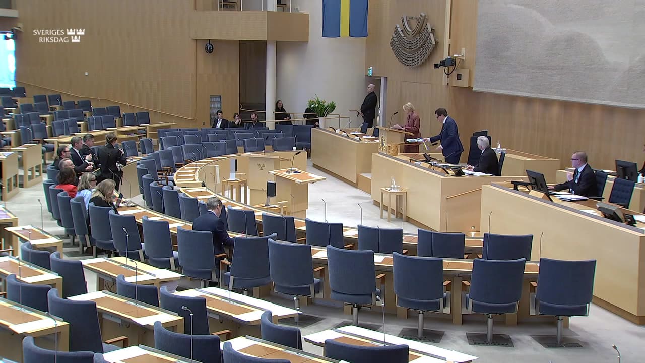 Stillbild från Debatt med anledning av vårpropositionen, Debatt med anledning av vårpropositionens avlämnande