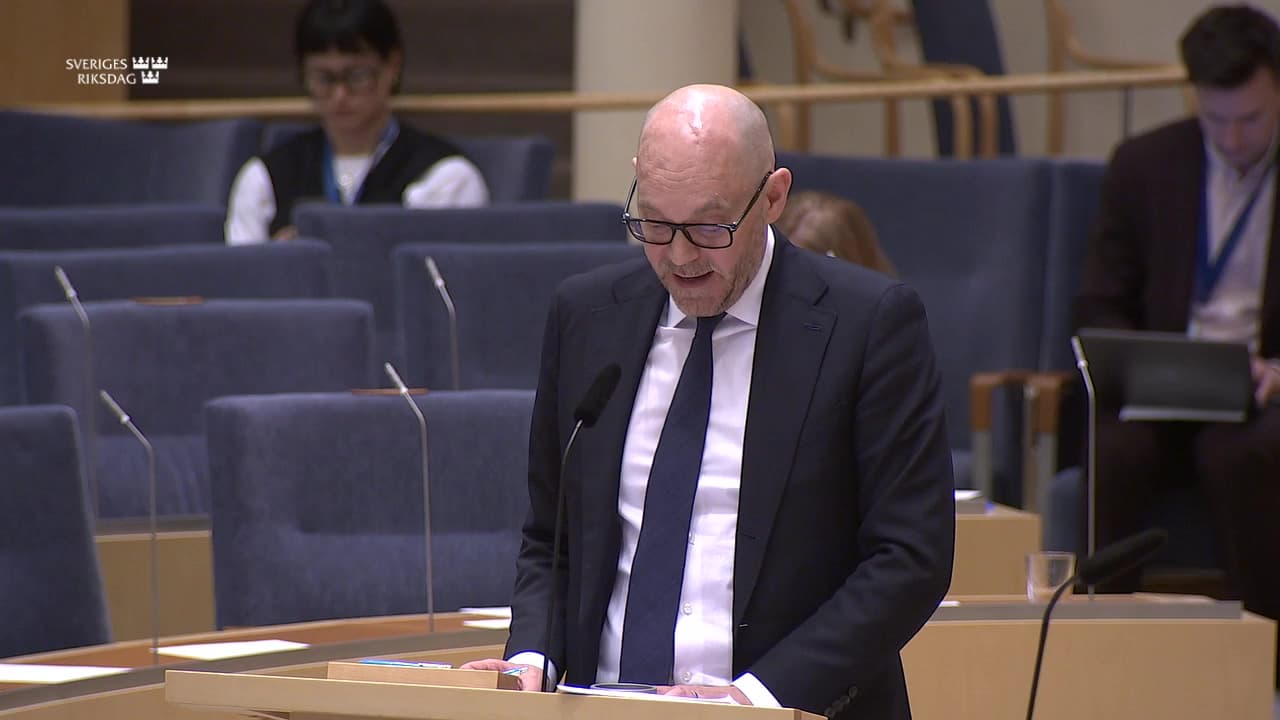 Stillbild från Interpellationsdebatt, Regeringens integrationspolitik