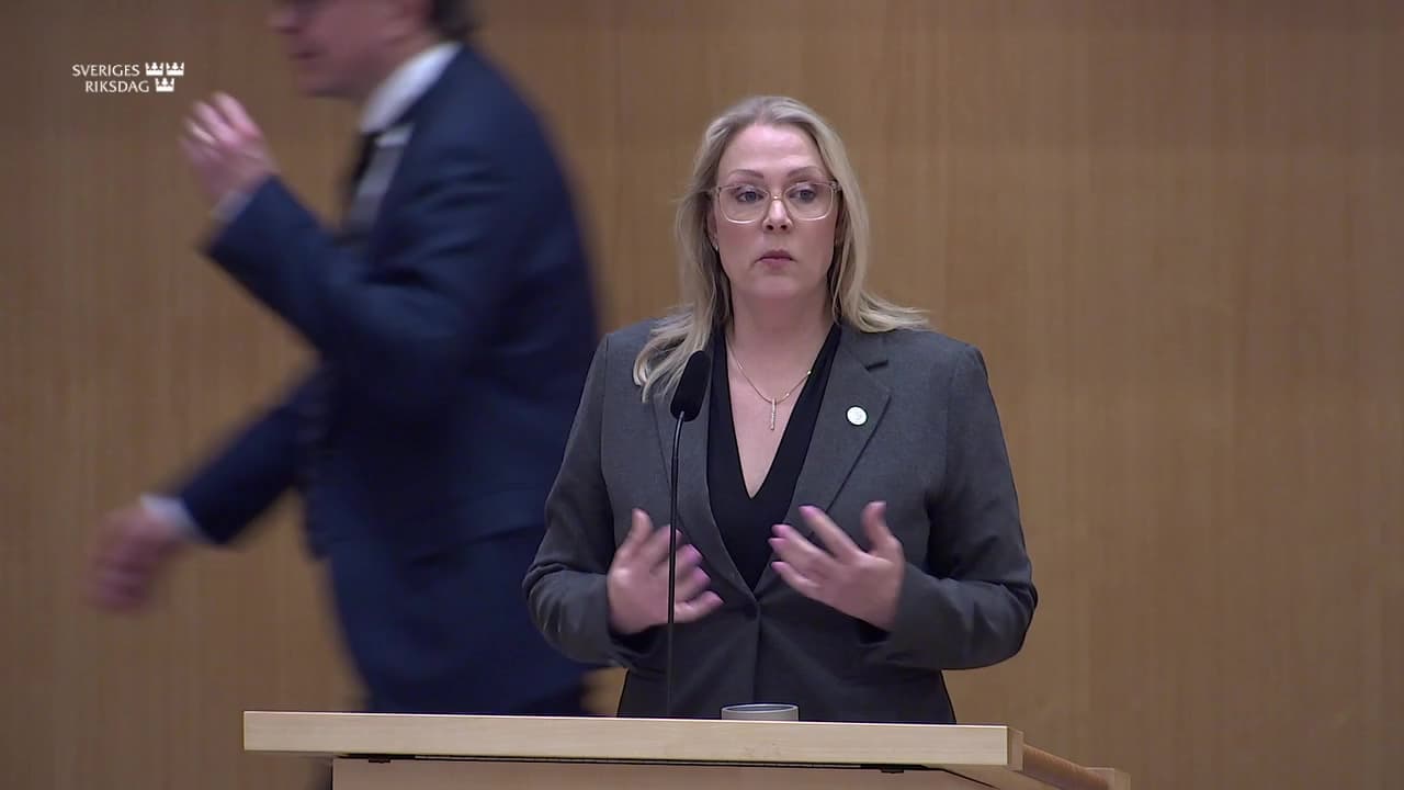 Still from Debatt om förslag, Tillståndsprövning enligt förnybartdirektivet