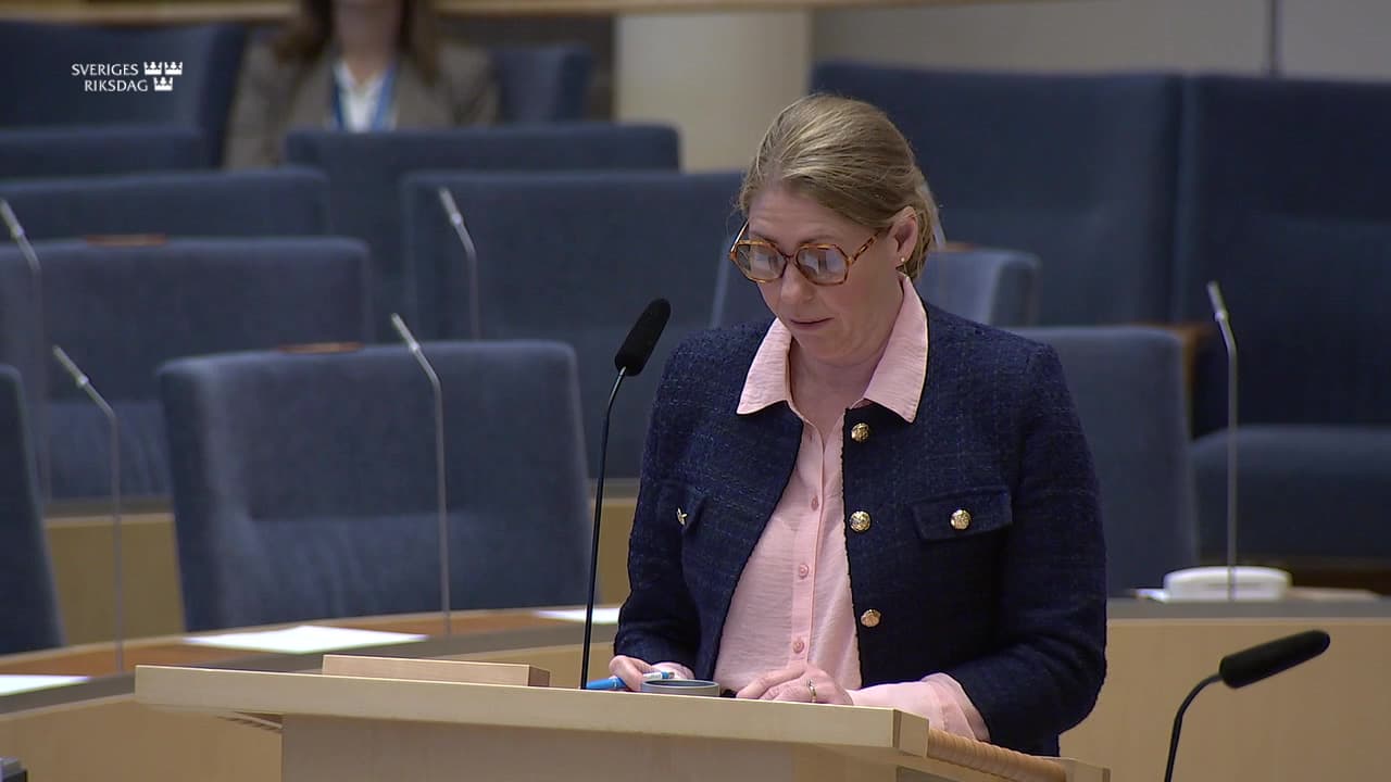 Stillbild från Interpellationsdebatt, Nationell strategi för sällsynta hälsotillstånd