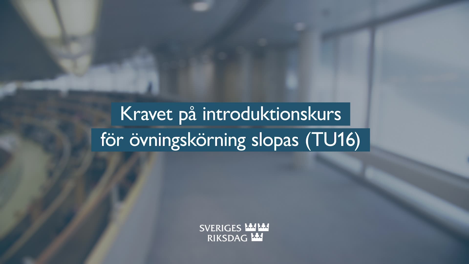 Stillbild från Beslut, Teckenspråkstolkat beslut: Slopat krav på introduktionsutbildning för övningskörning