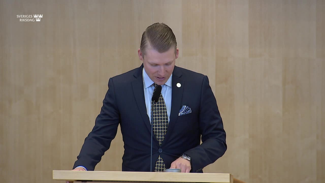 Stillbild från Debatt om förslag, Reformering av avfallslagstiftningen för ökad materialåtervinning