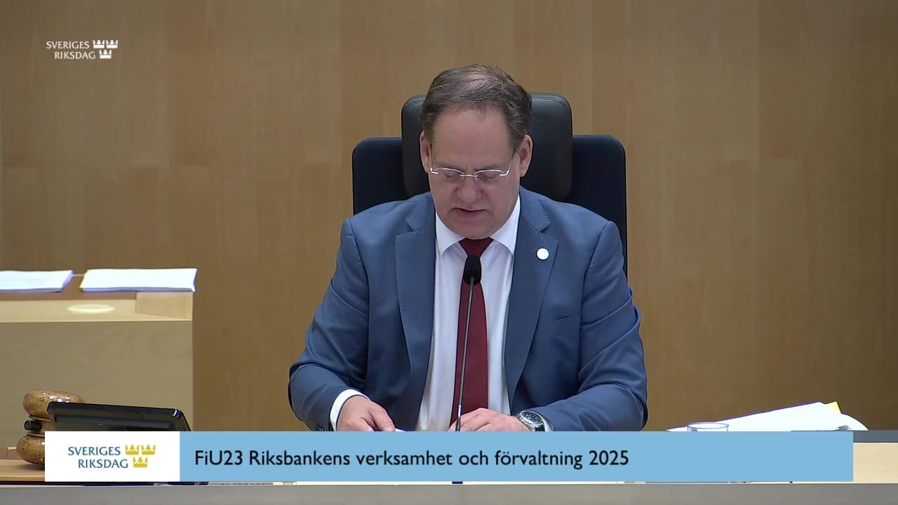 Stillbild från Beslut, Beslut: Riksbankens verksamhet och förvaltning 2025