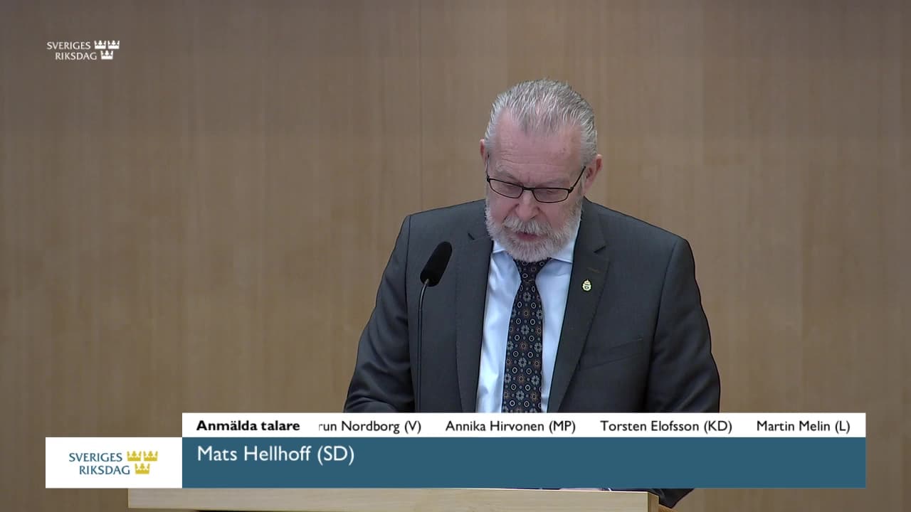 Stillbild från Debatt om förslag, Riksrevisionens rapport om Polisreformen 2015