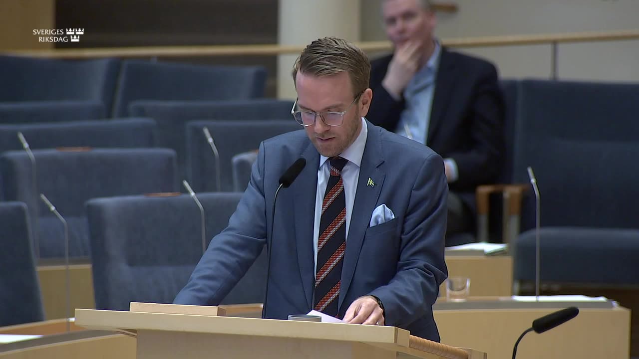 Stillbild från Interpellationsdebatt, Bostadsbyggandet i Stockholmsregionen