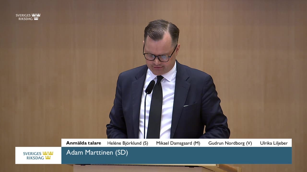 Stillbild från Debatt om förslag, Frihetsberövande påföljder för barn och unga