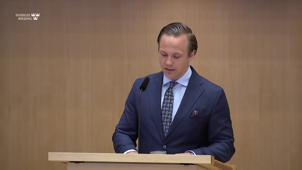 Stillbild från Debatt om förslag, En mer ändamålsenlig prövning av kärntekniska anläggningar
