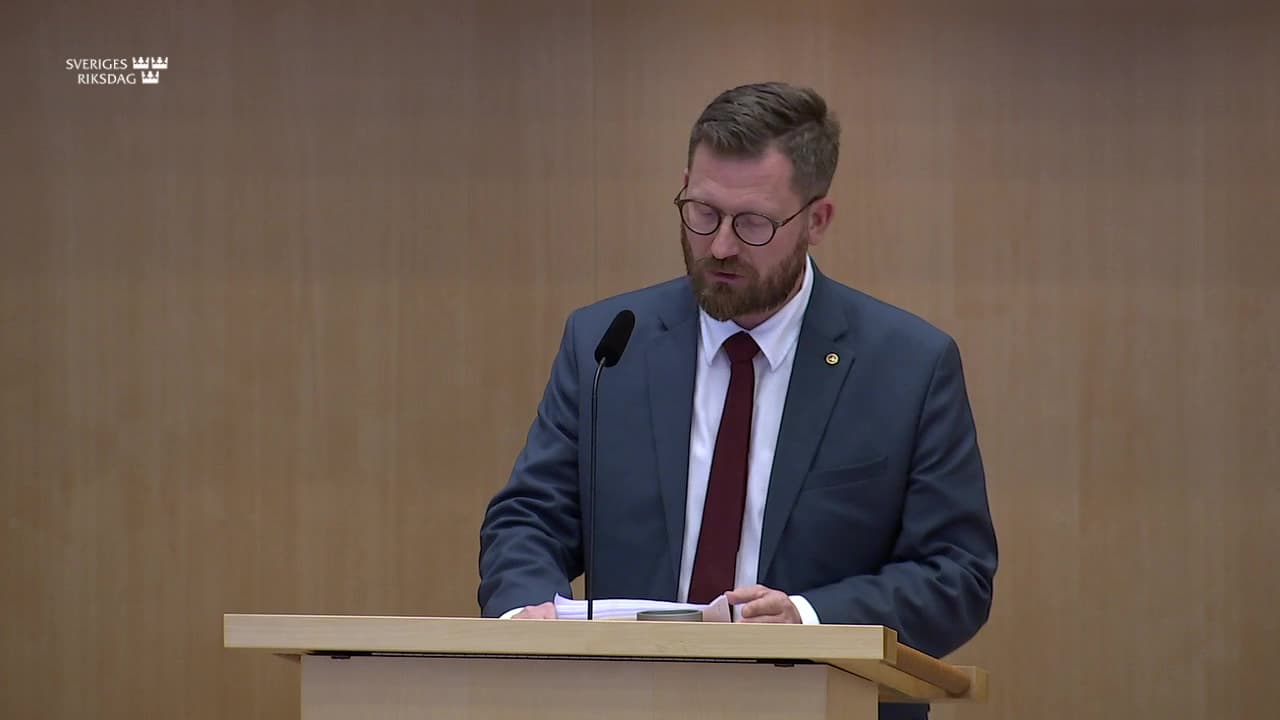 Stillbild från Debatt om förslag, Det skatterättsliga företrädaransvaret – nya regler om befrielse och rådrum