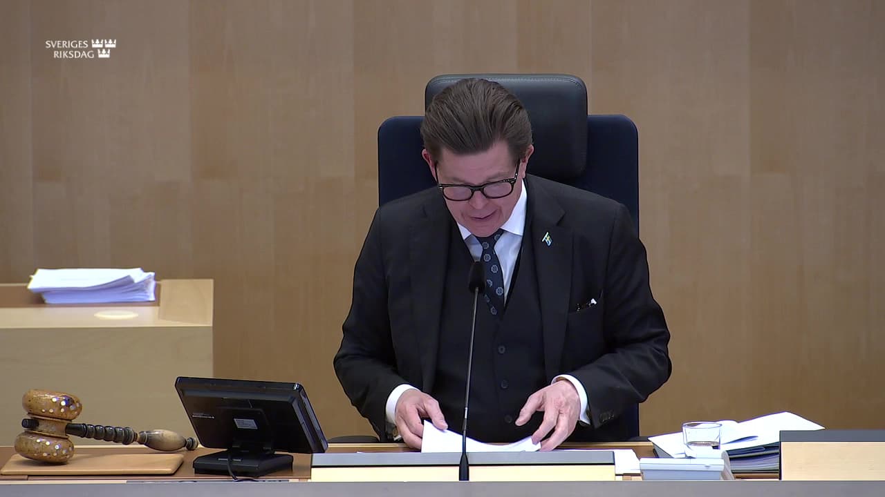Stillbild från Debatt om förslag, En lag om socialdataregister