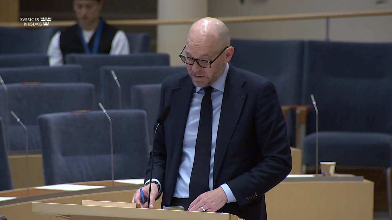 Stillbild från Interpellationsdebatt, Utbildningen för företagsläkare