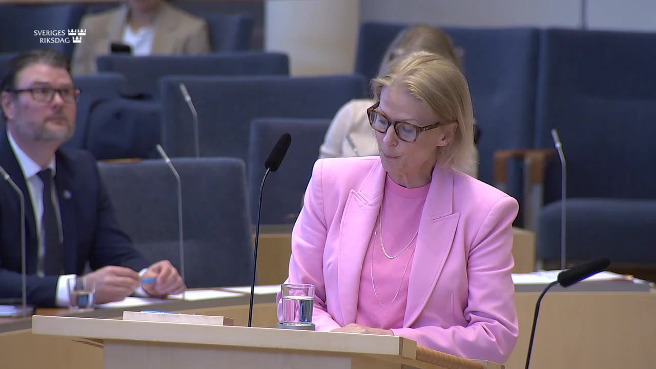 Stillbild från Interpellationsdebatt, Nedläggning av Skatteverkets kontor i Vetlanda