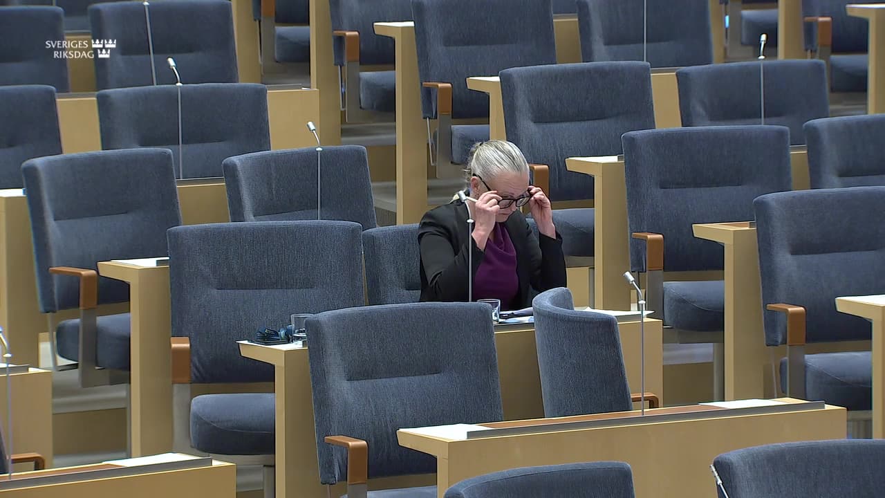 Stillbild från Interpellationsdebatt, En jämställd föräldraförsäkring