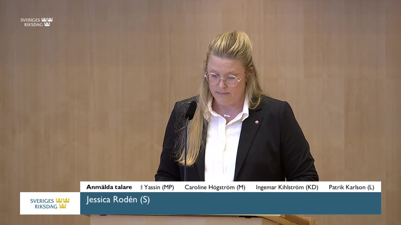 Stillbild från Debatt om förslag, Bidragsspärr och sanktionsavgift i socialförsäkringen