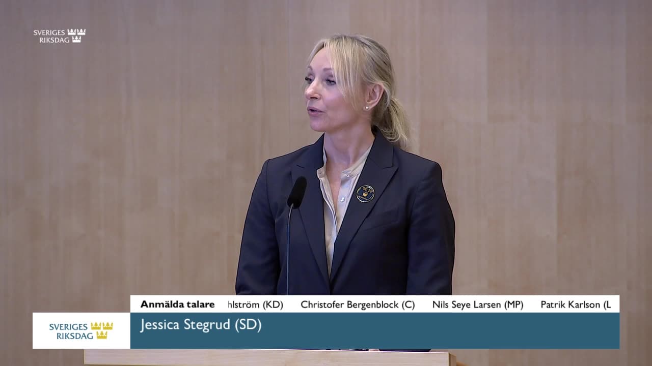 Stillbild från Debatt om förslag, Reformerat försörjningsstöd – bidragstak och ökade möjligheter till arbete